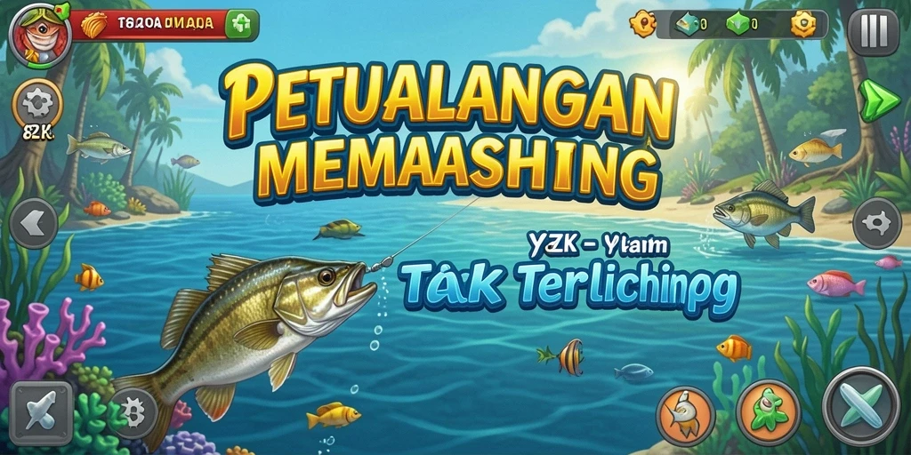 Screenshot gameplay menunjukkan pengalaman memancing yang mendebarkan.
