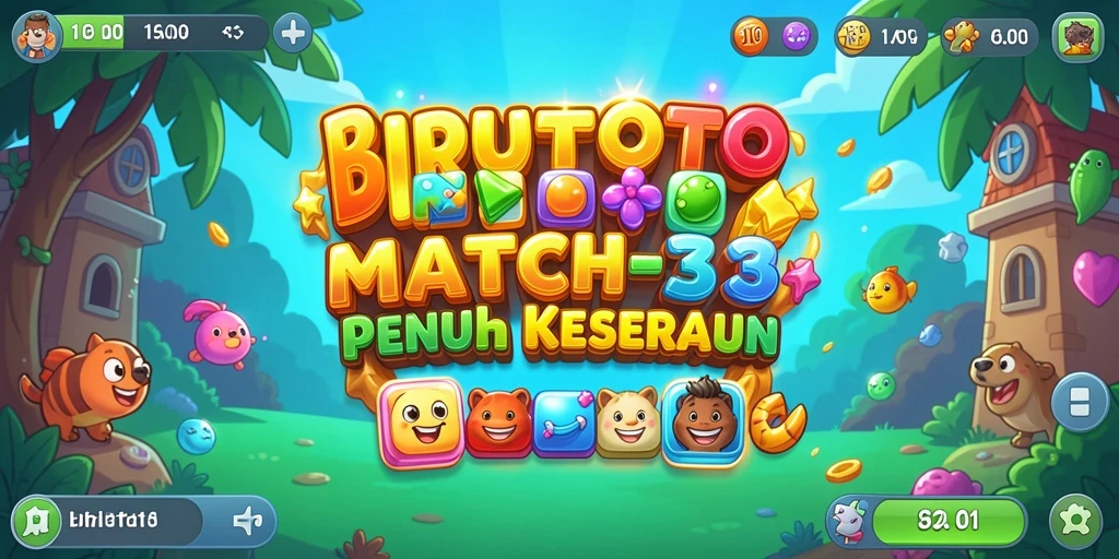 Gameplay seru BIRUTOTO dengan tantangan Match-3 yang menarik.
