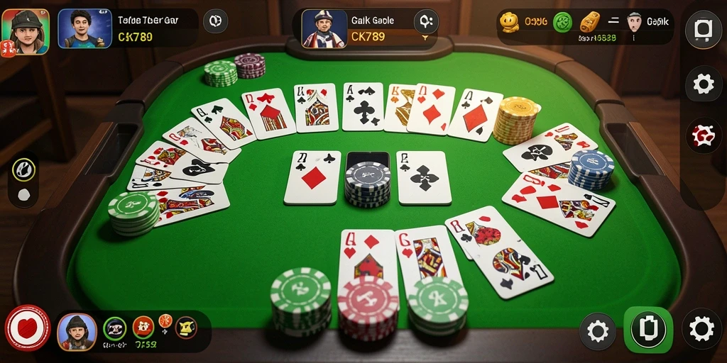 Screenshot gameplay CK789 menampilkan aksi seru Gaple.