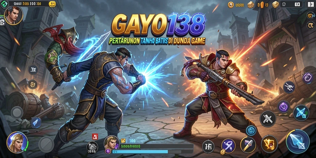 Screenshot utama menampilkan aksi pertarungan seru di GAYO138.
