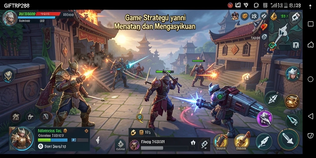 Tampilan gameplay strategis yang menarik dan mendebarkan.