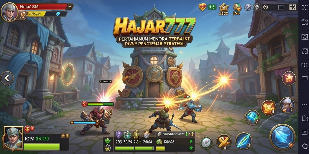 Tampilan menara dan medan tempur di HAJAR777 yang mendebarkan.