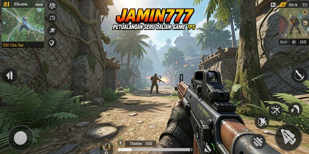 Tampilan gameplay seru dalam arena petualangan TPS.