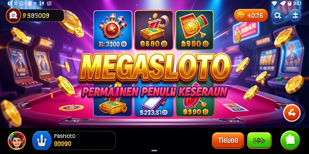 Tampilan gameplay menarik dari MEGASLOTO dengan banyak pilihan permainan Kasino.