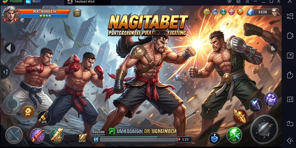 Tampilan gameplay NAGITABET dengan aksi pertarungan seru.