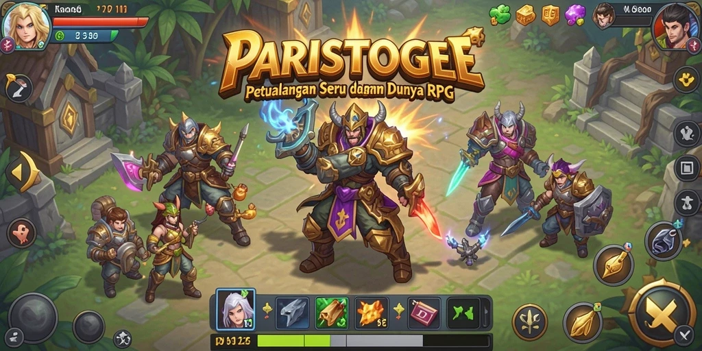 Screenshot utama PARISTOGEL menampilkan aksi epik dalam permainan RPG.