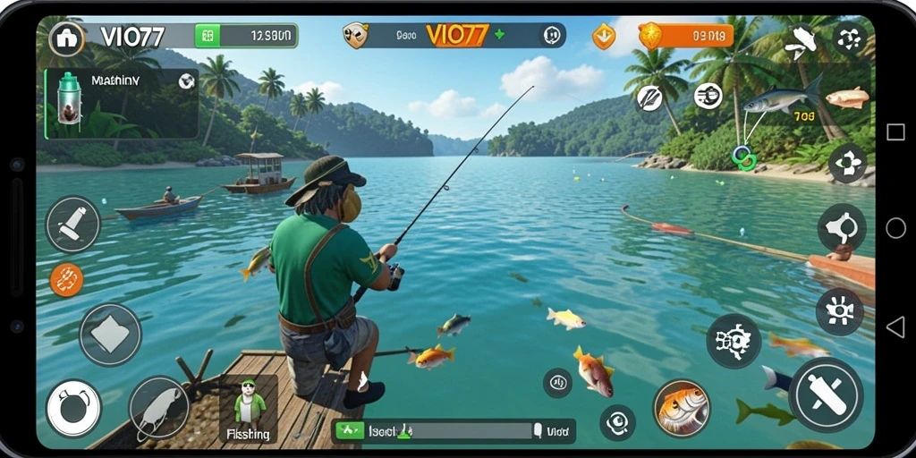Tangkapan ikan spektakuler dalam gameplay VIO77.