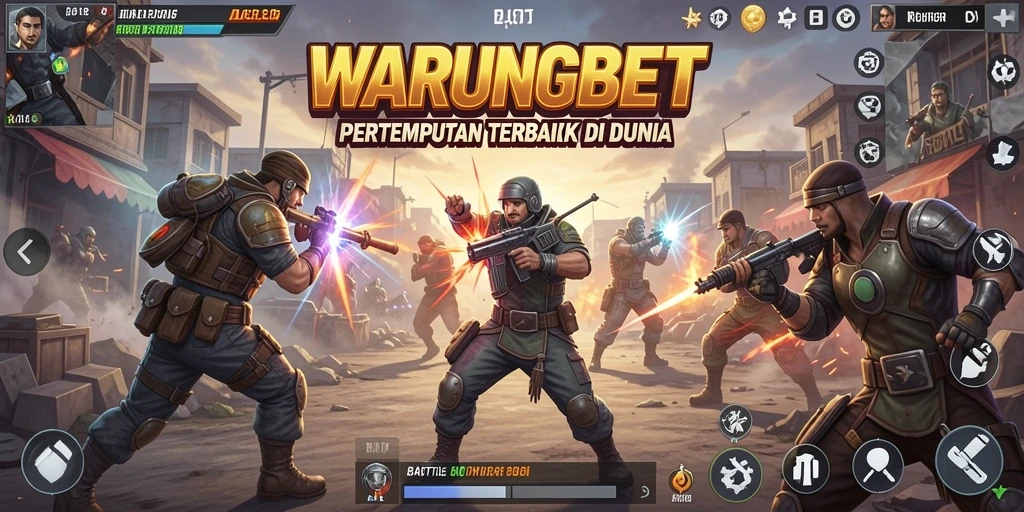 Tangkapan layar gameplay menegangkan di WARUNGBET dengan aksi Battle Royale intens.